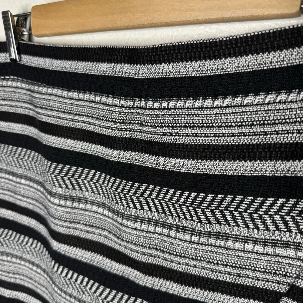 New J. Crew Tweed Faux Wrap Mini Skirt Black White Lined Women's‎ Size 10